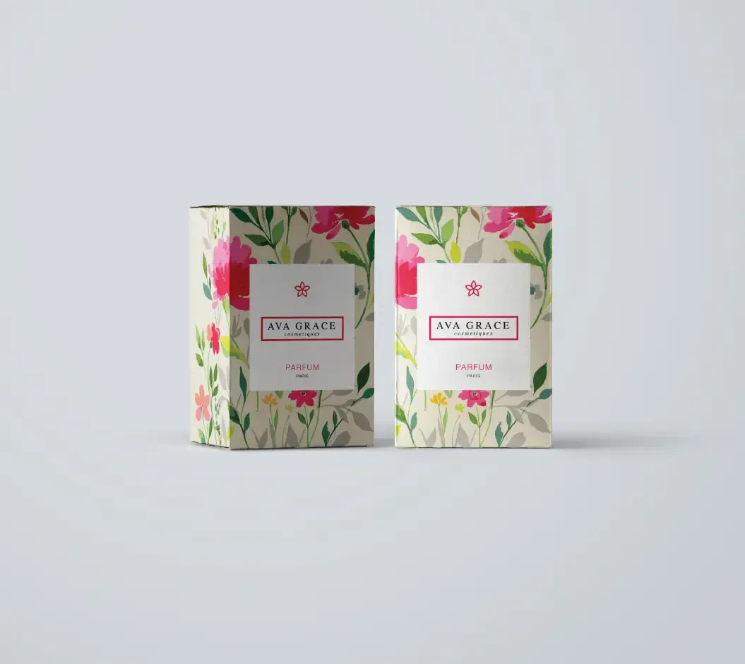 Printed floral product packaging shown on Mimaki’s JFX200-2513 EX page
