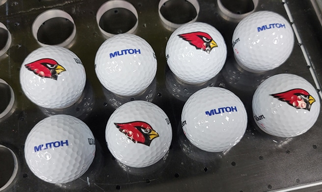 The Mutoh XpertJet 661UF UV printer is perfect for promotional products and golf balls